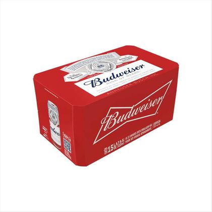 Pack Cerveja Lager Budweiser Lata 15 Unidades 310ml Cada
