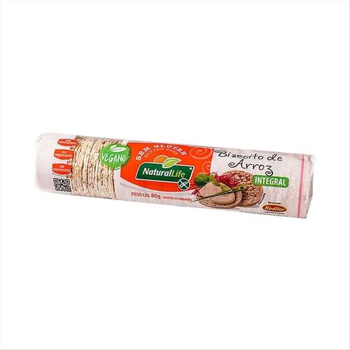 Biscoito de Arroz Natural Life Sem glúten 80g