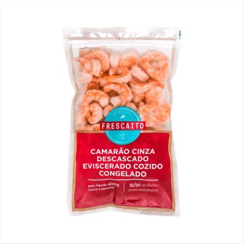 Camarão Cinza Limpo Eviscerado Pré Cozido Frescatto 400g
