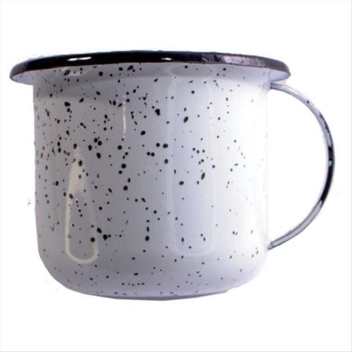 Caneca Granitada Esmaltada n°6 Branca 160ml Esmaltados Silva