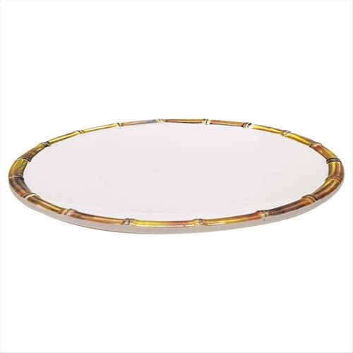 Prato de Sobremesa Melamina Bambu Branco 22cm Bon Gourmet