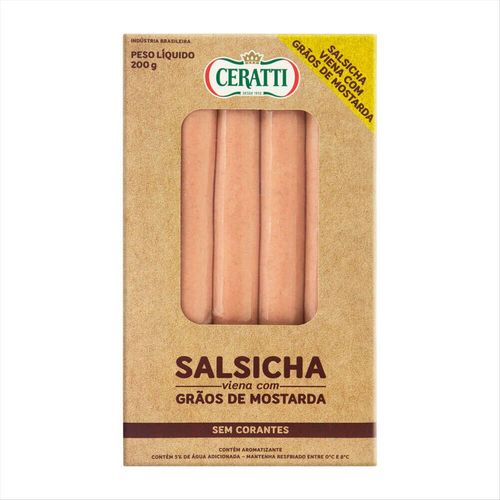 Salsicha Viena Ceratti com Mostarda 200g
