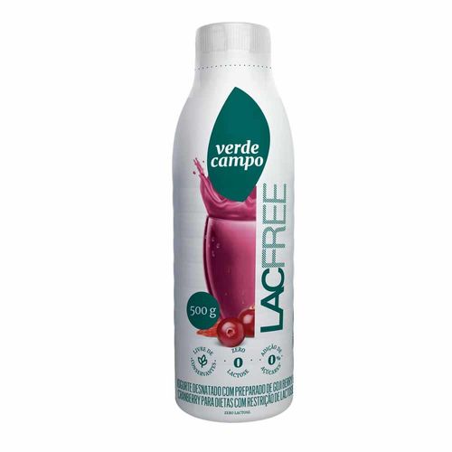 Iogurte Sem Lactose Goji Berry E Cranberry Verde Campo 500g