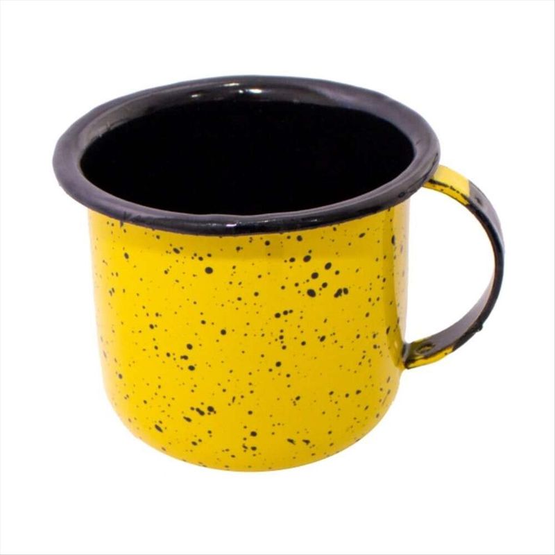 Caneca-Granitada-Esmaltada-N°6-Amarela-160ml-Esmaltados-Silva