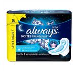 Absorvente Íntimo Com Abas Always Noites Tranquilas Seco Pacote Leve 8 Pague 7 Unidades