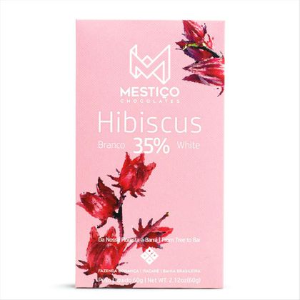 Chocolate Branco 35% Cacau Mestiço Hibiscus 60g