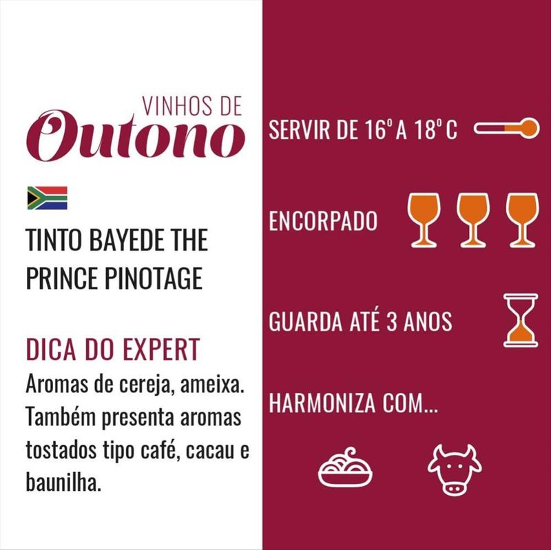 Vinho-Tinto-Sul-Africano-Bayede-The-Prince-Pinotage-Garrafa-750mL