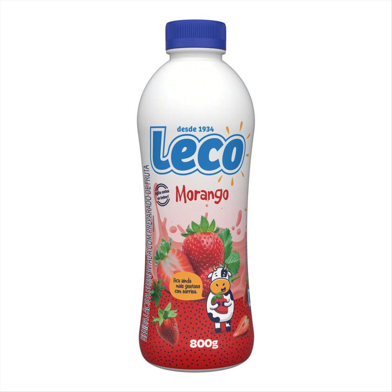 Bebida Láctea Fermentada Morango Leco Garrafa 800g - Zona Sul