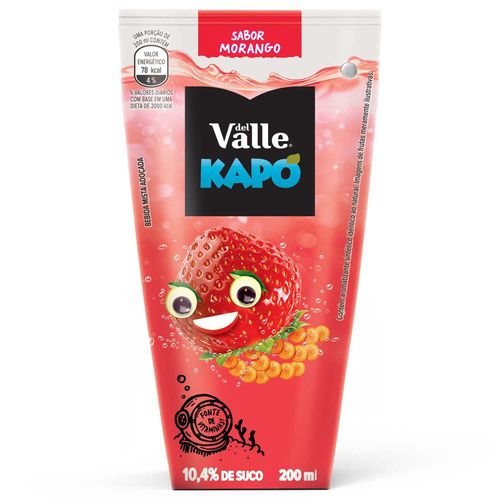 Bebida De Fruta Del Valle Kapo Morango Tetra Pak 200ml