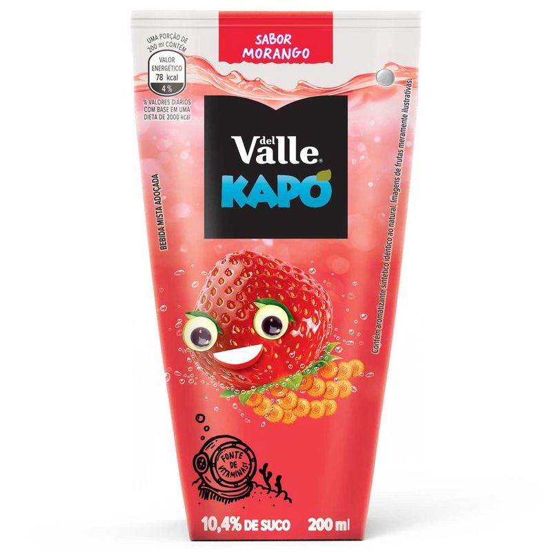 Bebida De Fruta Del Valle Kapo Morango Tetra Pak 200ml