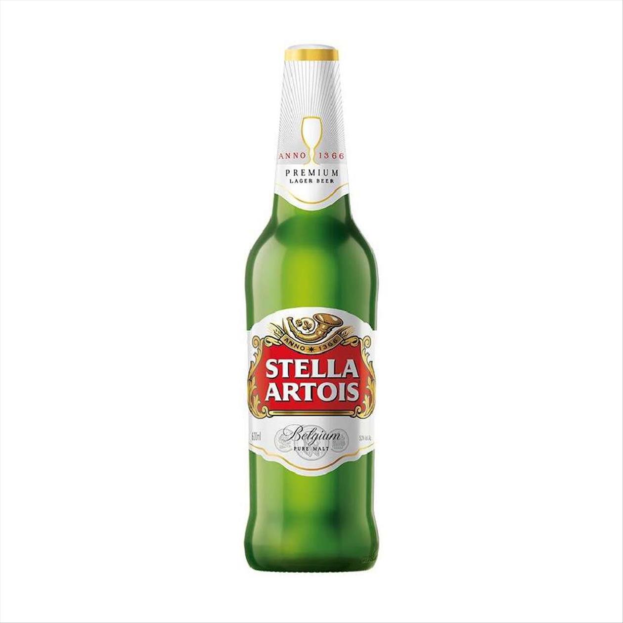 Cerveja puro malte stella artois garrafa 600ml