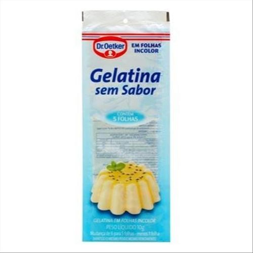Gelatina Natural Em Folhas Dr. Oetker Sachê Com 5 Unidades 10g