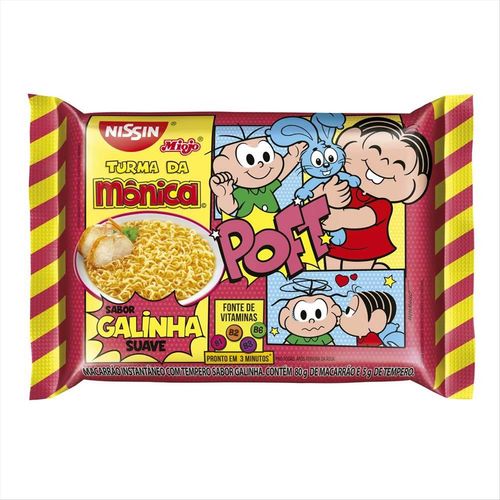 Massa Instantânea Nissin Miojo Turma Da Mônica Galinha Suave 85g