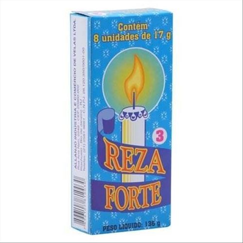 Vela Reza Forte Nº 3 Com 8 Unidades 136g