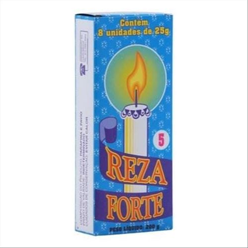 Vela Reza Forte Nº 5 Com 8 Unidades 200g