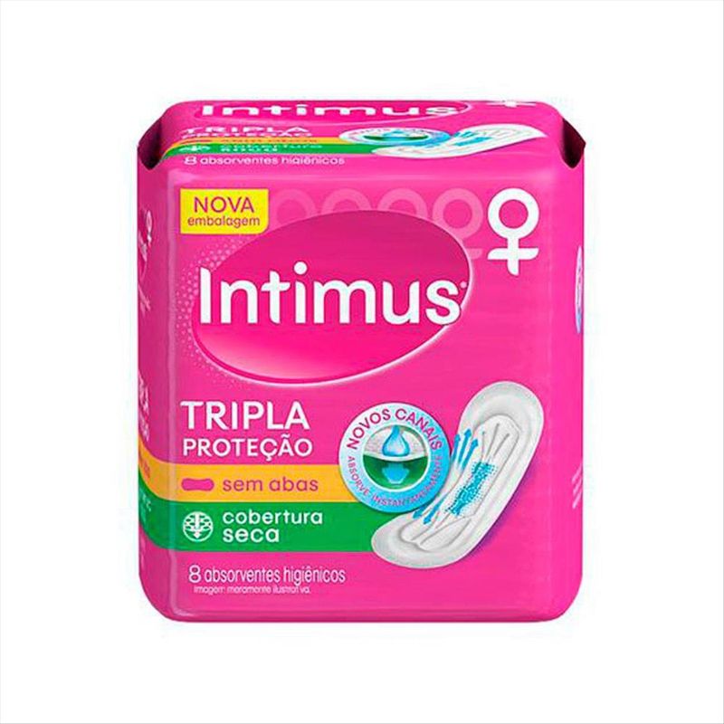 Absorvente-Intimo-Sem-Abas-Intimus-Tripla-Protecao-Seca-Pacote-Com-8-Unidades