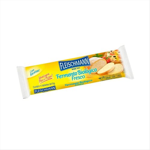 Fermento Biológico Fresco Fleischmann com 4 Unidades 15g cada