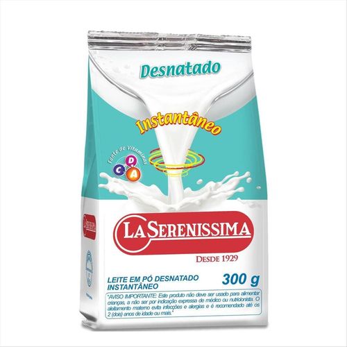 Leite Em Pó Desnatado Argentino La Sereníssima Pacote 300g