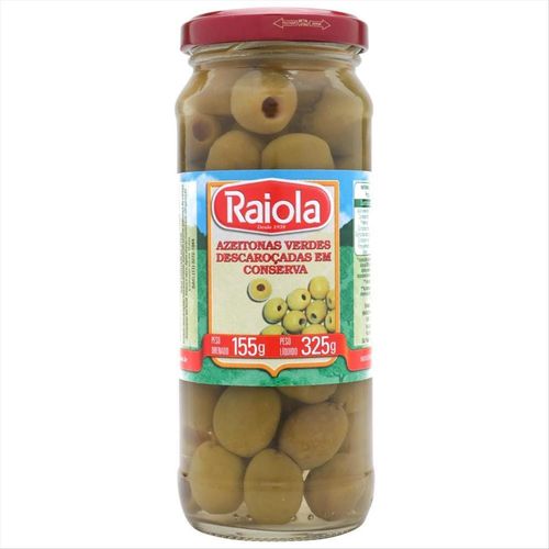 Azeitona Verde sem Caroço Raiola Vidro 155g