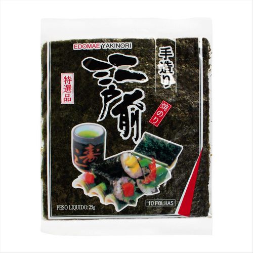 Alga Marinha Nori Em Folhas Globo 10 Unidades 25g
