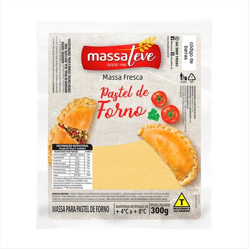Massa Para Pastel De Forno Massa Leve Média 300g
