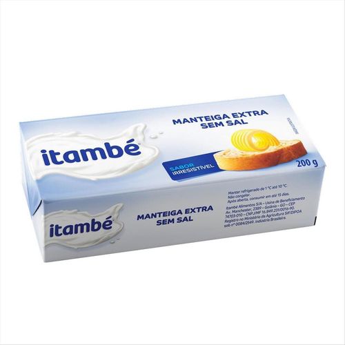 Manteiga sem Sal Itambé Tablete  200g