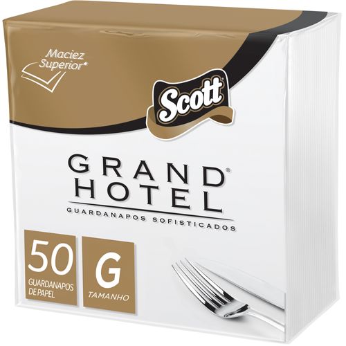 Guardanapo Folha Dupla Scott Grand Hotel Jantar 33×33 Cm Com 50 Unidades