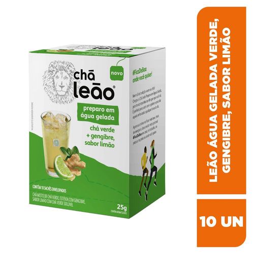 Chá Verde Leão Gengibre Com Limão Caixa Com 10 Sachês 25g