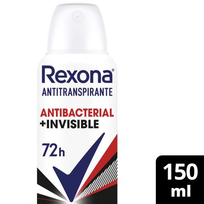 Desodorante Antitranspirante Feminino Rexona Antibacterial + Invisible 72 horas 150ml