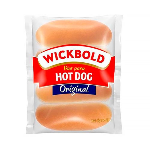 Pão para Hot Dog Wickbold Original com 4 Unidades 200g