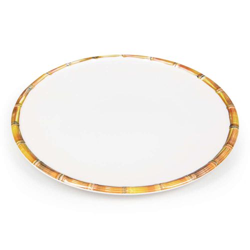 Sousplat Melamina Bambu Branco 33cm
