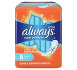 Absorvente sem abas Always Super Proteção Seca com 8 Unidades