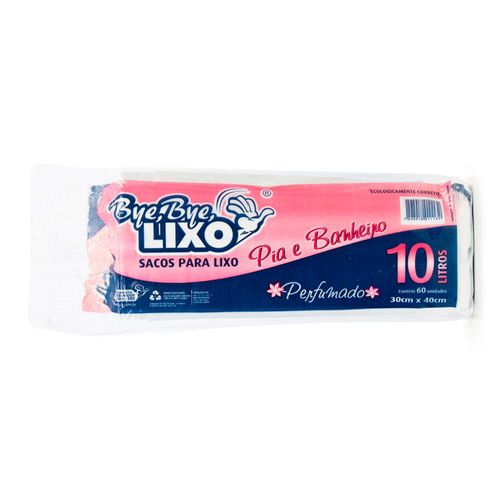 Saco para Lixo Bye Bye Pia Branco 10L com 20 Unidades