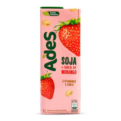 Bebida de Soja Ades Morango Tetra Pak 1 L