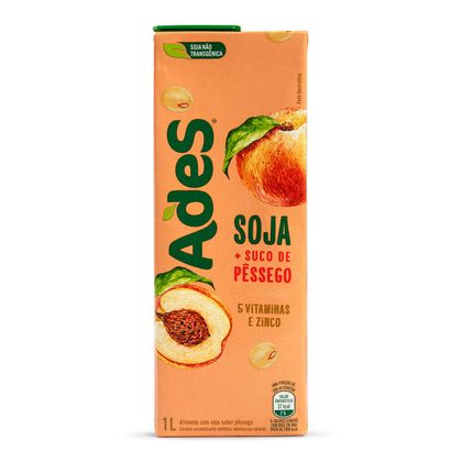 Bebida de Soja Ades Pêssego  Tetra Pak 1 L