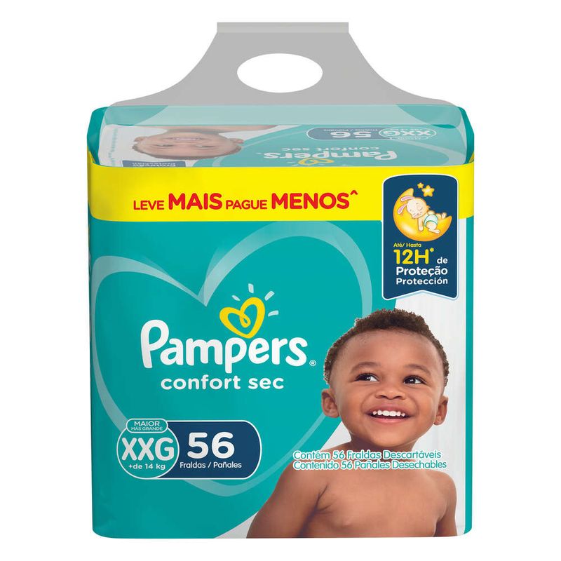Fralda-Descartavel-Infantil-Pampers-Confort-Sec-XXG-Pacote-56-Unidades-Leve-Mais-Pague-Menos