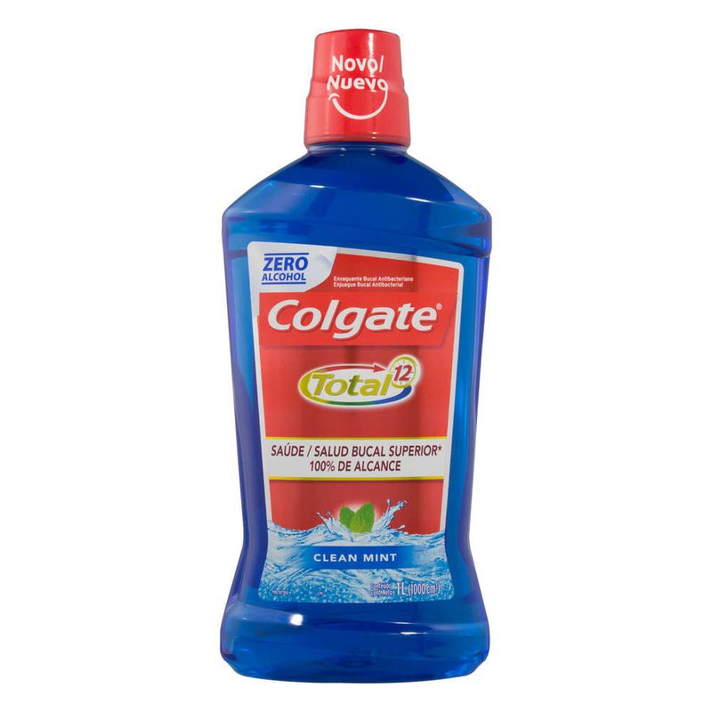 Enxaguante-Bucal-Antibacteriano-Zero-Alcool-Clean-Mint-Colgate-Total-12-Frasco-1l