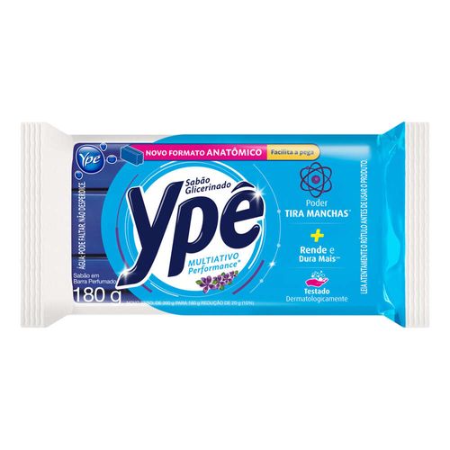 Sabão Barra Glicerinado Tira-Manchas Ypê Multiativo Pacote 180g