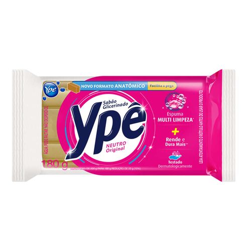 Sabão Barra Glicerinado Neutro Original Ypê Pacote 180g