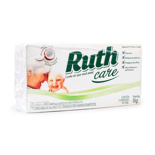 Sabão de Coco em Barra Ruth Care 5 Unidades 900g