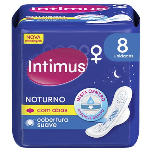 Absorvente Externo Intimus Noturno Suave com Abas com 8 unidades