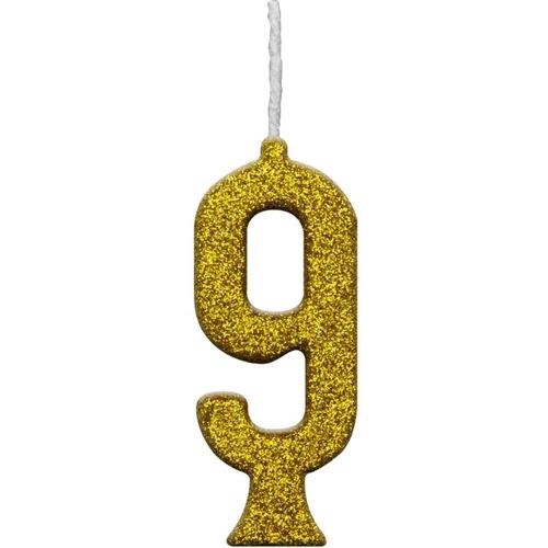 Vela Parabéns Ouro Regina Número 9