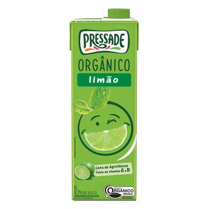 Suco Adoçado Orgânico Limão Pressade Caixa 1l