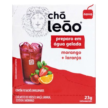 Chá Morango e Laranja Chá Leão Caixa 23g