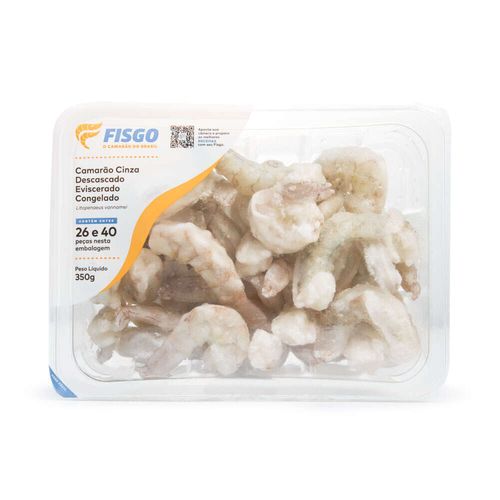 Camarão Fisgo Cru Eviscerado Congelado 26/40 350g