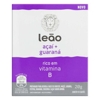 Chá Açaí e Guaraná Leão Caixa 20g
