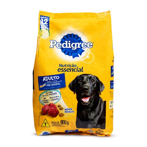 Alimento para Cães Adultos 12+ Carne Pedigree Nutrição Essencial Pacote 900g