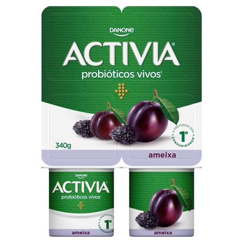Leite Fermentado Integral Ameixa Activia Bandeja 340g