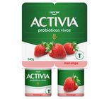 Leite Fermentado Integral Morango Activia Bandeja 340g