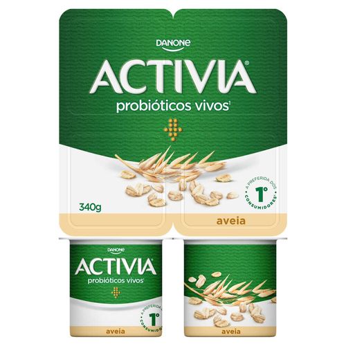 Leite Fermentado Integral Aveia Activia Bandeja 340g